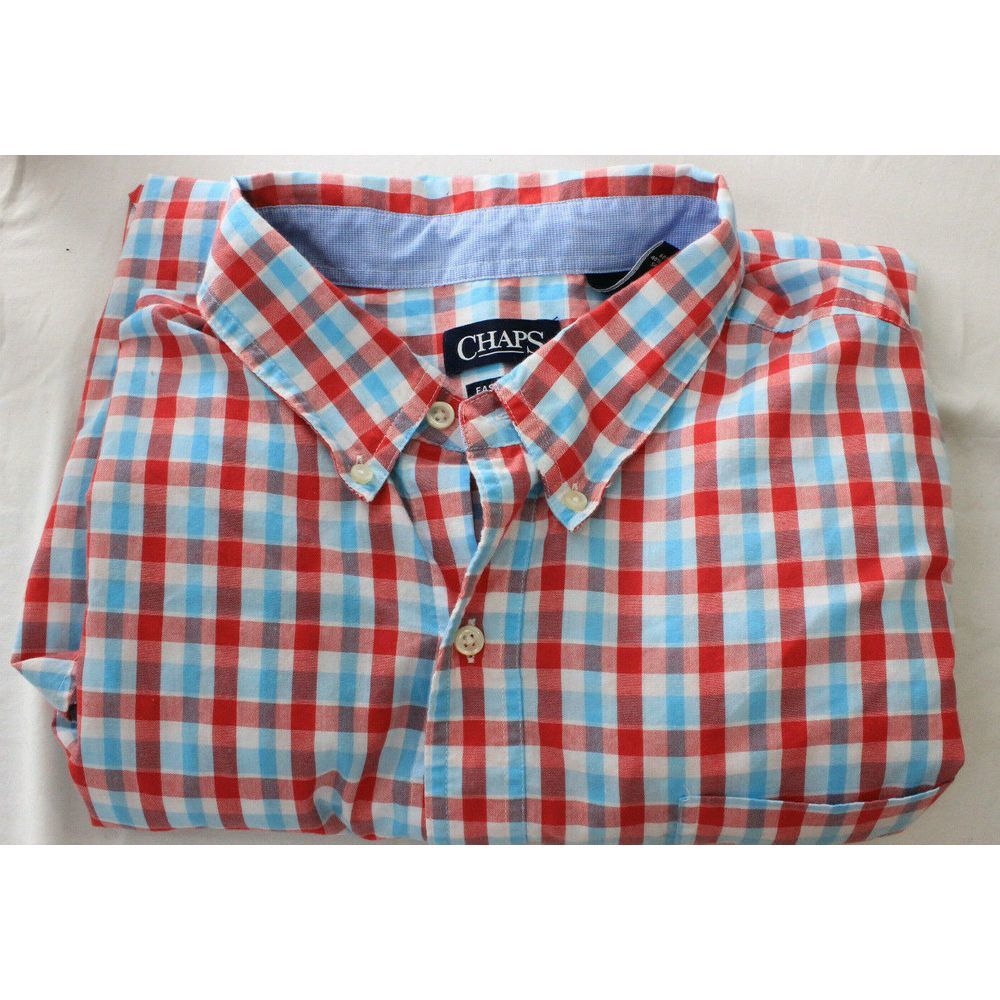 CHAPS Button Front Shirt Plaid 3XB  Big & Tall  K7
